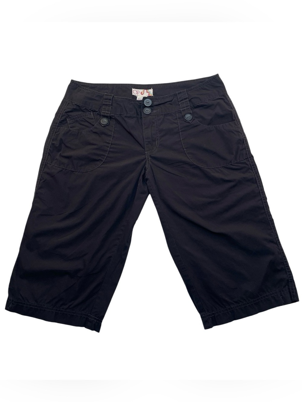 OP Black Bermuda Shorts with Button Accents Women’s Juniors Size 11